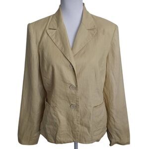 MERONA KHAKI LINEN BLAZER SZ. M EUC